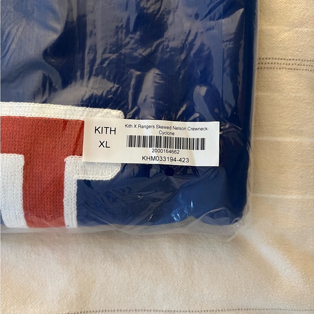 Kith the New York Rangers Skewed Nelson Crewneck Royal Blue Sweatshirt Size XL - Picture 7 of 8